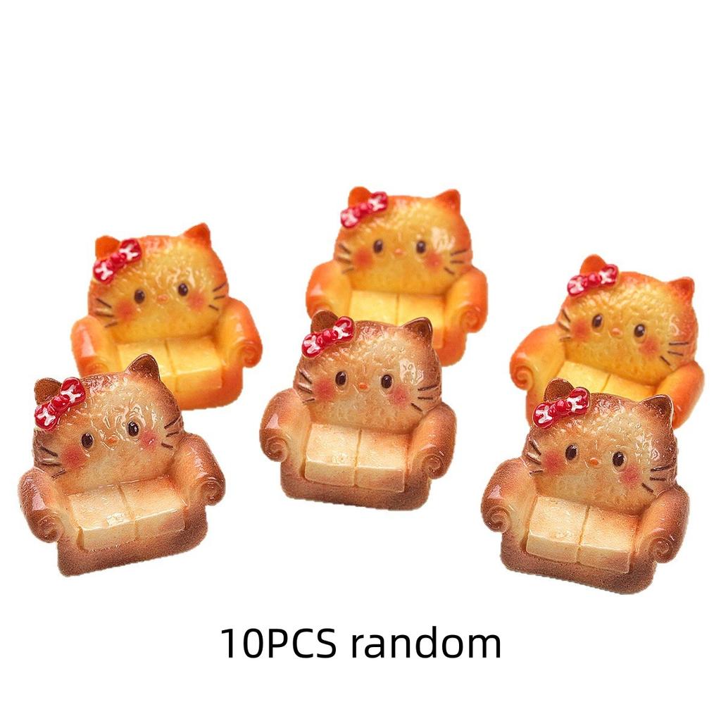 10/40PCS Cartoon DIY resin accessories accessories 3D sofa cat head cream rubber hair clip shoe buckle pendant accessories