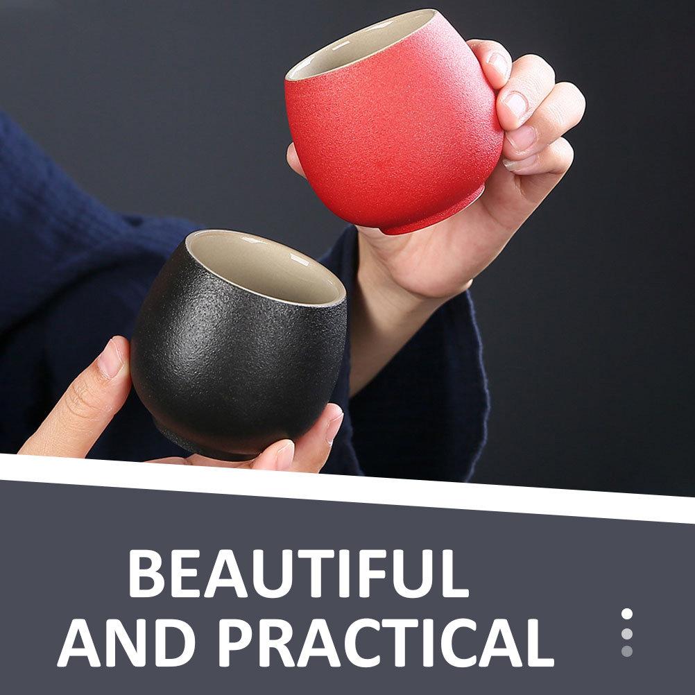 Ceramic Tea Cup for Home Use Elegant Simple Design High Temperature Resistance Non-Cracking Black Sample Teacup for Tea