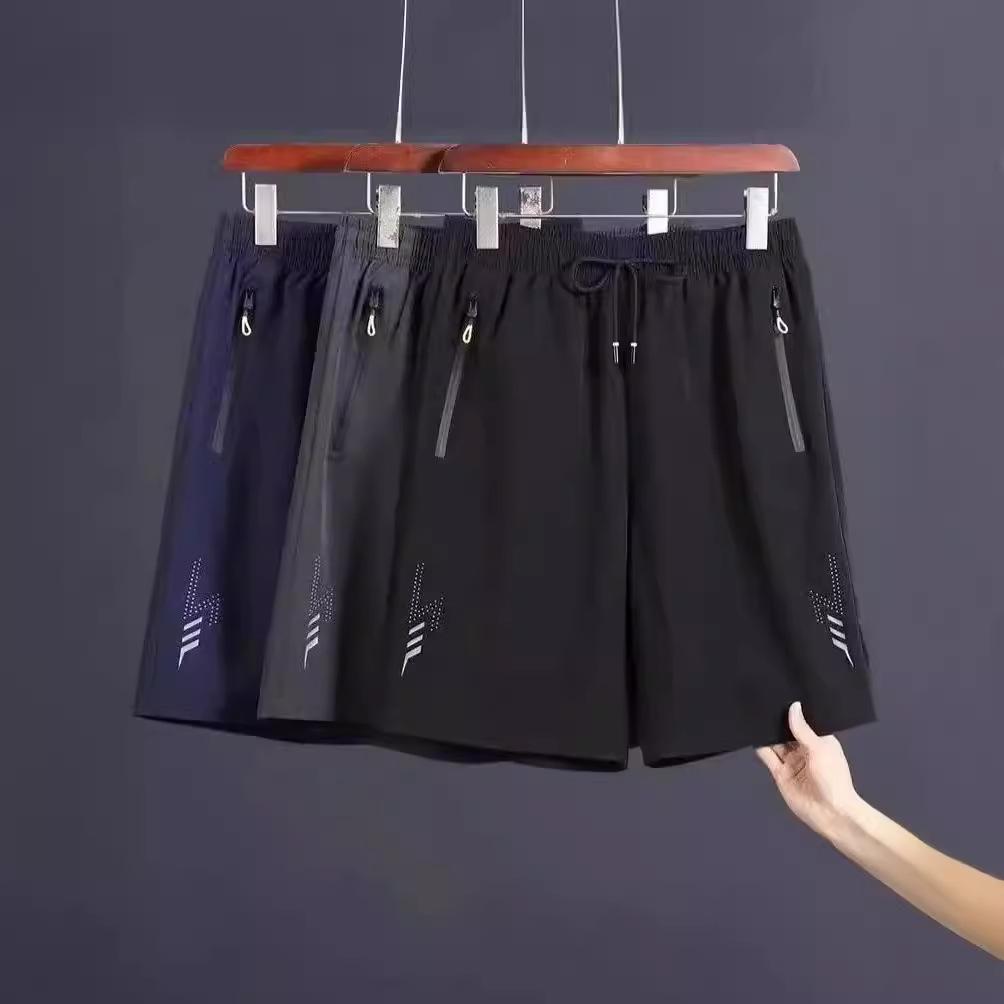 Pánské rychleschnoucí basketbalové šortky z ledového hedvábí - ležérní střih, volné, nadměrná velikost