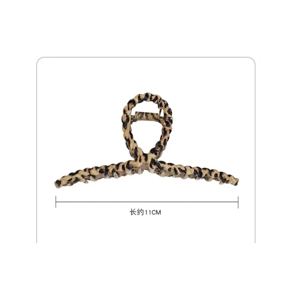JMXD - Metal Leopard Print Large Grab Clip Back Head Elegant Temperament Hairpin Women's Hair Grab Shark Hair Chuck Hairpin