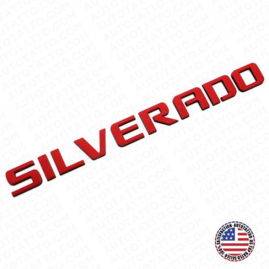 For Silverado Red Black Fender Tailgate  Nameplates Letter 3D Emblem