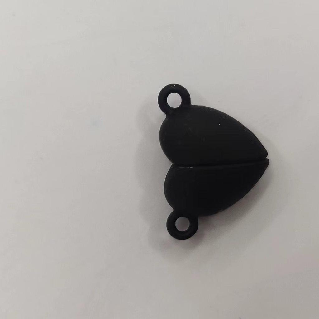 Heart-Shaped Magnetic Clasp Necklace and Bracelet DIY Kit - Smooth Round Pendant for Couples