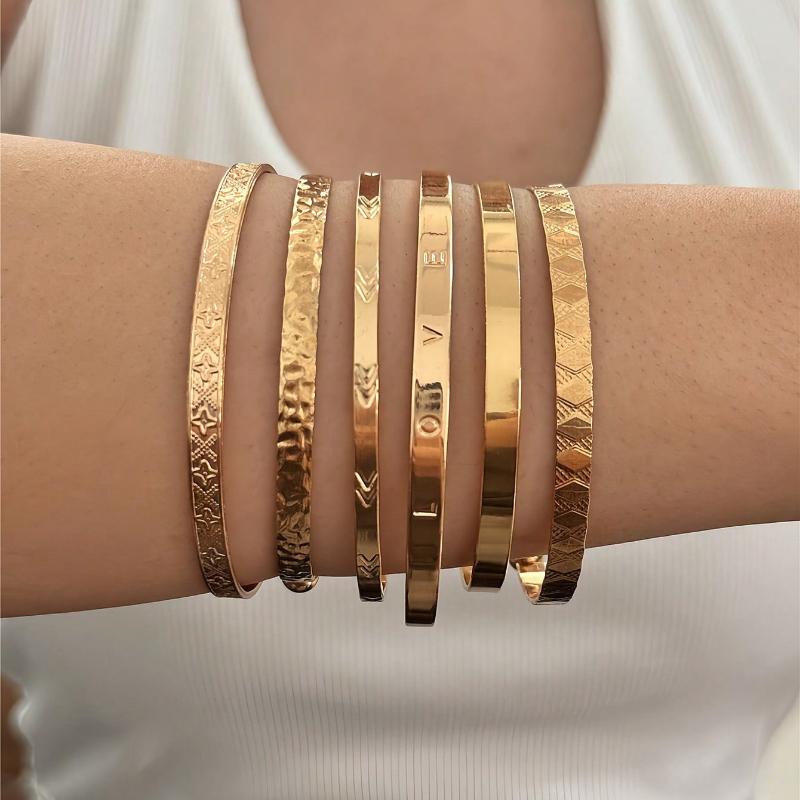 6pcs 10PCS Minimalist Five-Pointed Star Bracelet Set