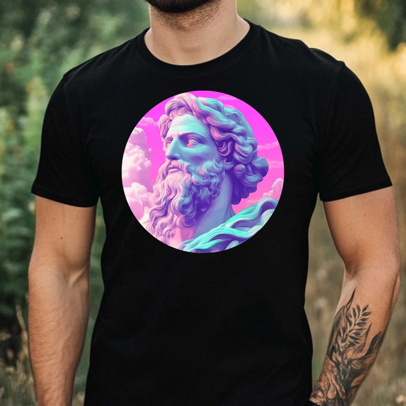 T-Shirt Herren Zeus Vaporwave Motiv Baumwolle Größe XS bis 5XL XL