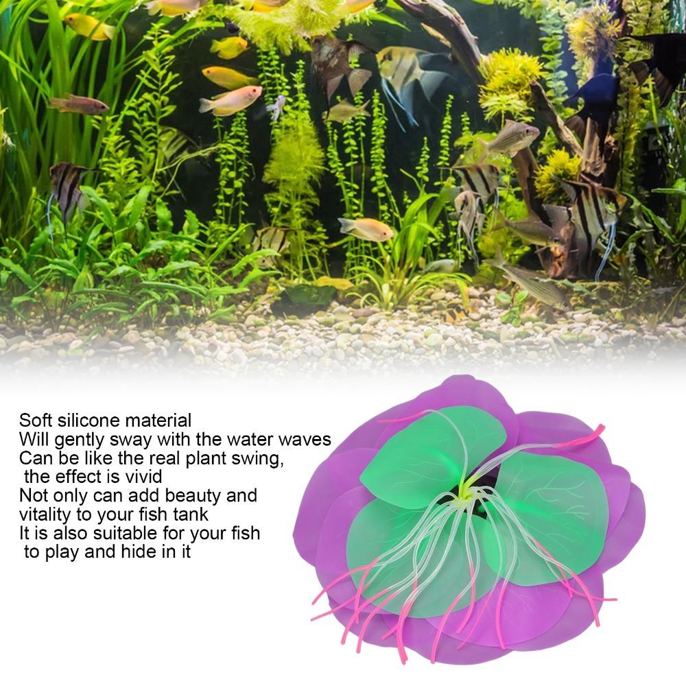 

Silicone Fish Tank Ornaments Soft Silica Gel Lotus Aquarium Decoration Aquarium фіолетовий