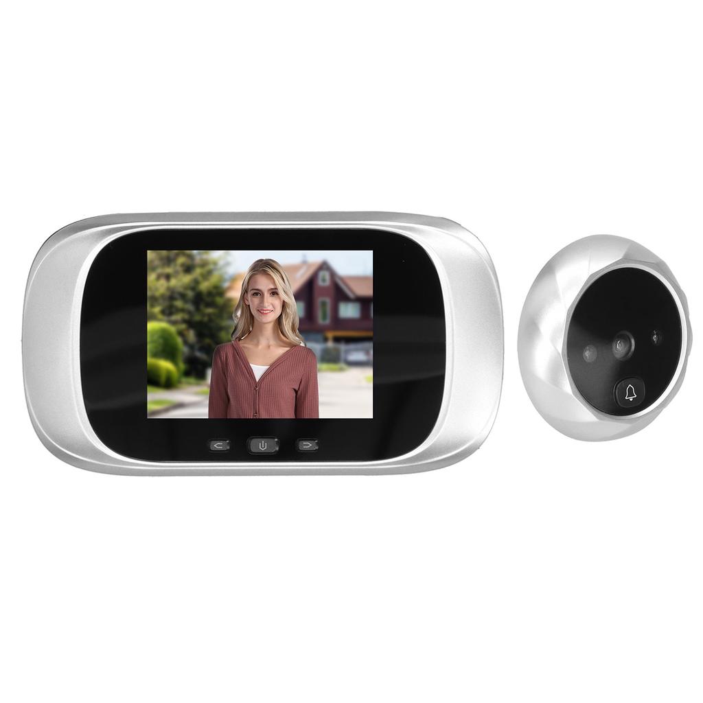 Electric Video Doorbell High Definition Camera 90 Degree Angle Digital Door ViewerSilver