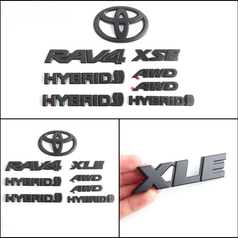AACR1 8pcs ABS RAV4 covering In 2019-2023, for Toyota RAV4 XLE AWD mixed matte black is OUT EMBLEM OVERLAY- car accesorios