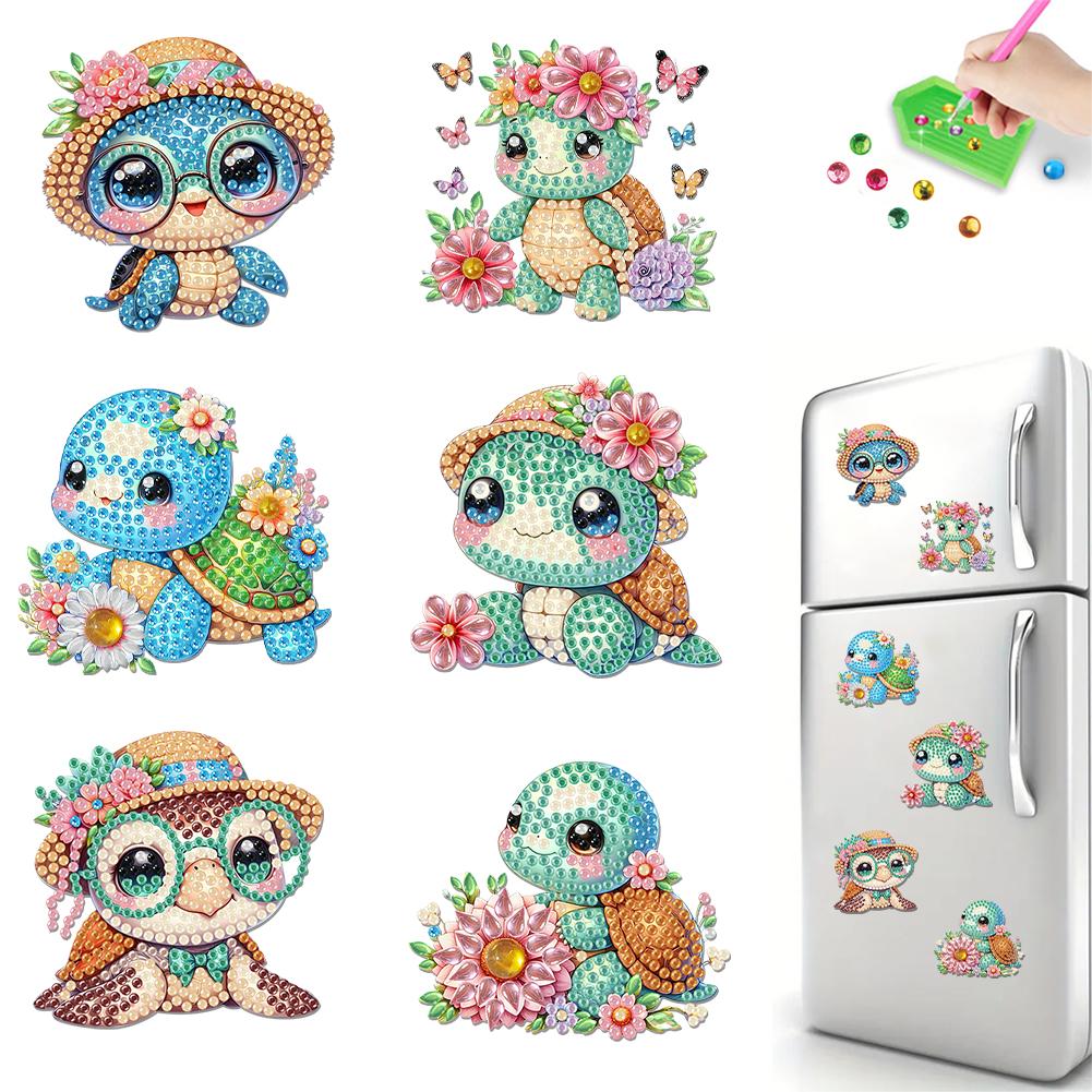 6Pcs Diamond Art Kits Fridge Magnets Diamond Art DIY Diamond Art Refrigerator Magnets DIY Art Crafts for Adults Beginners