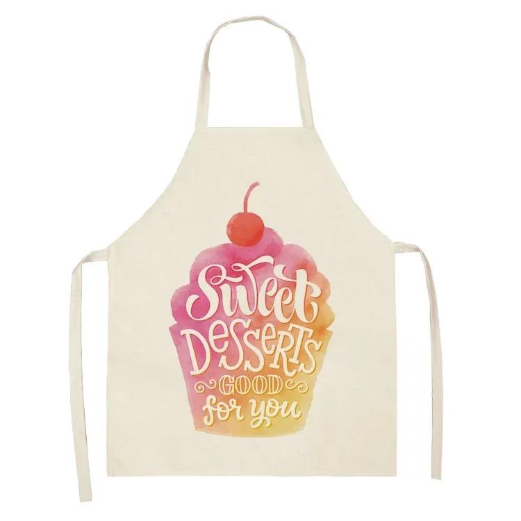 Ice Cream Donut Pattern Kitchen Apron Home Kitchen Cooking Cooking Linen Stain Resistant Chef Sleeveless Apron