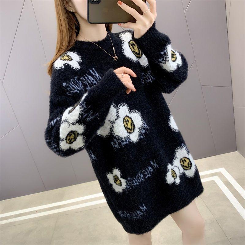 

WTEMPO Женский свитер с длинным рукавом, мягкий, удобный, модный трикотажный свободный свитер XXL