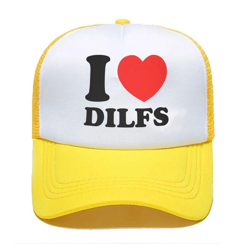 Custom I Love Dilfs Baseball Cap Unisex Women Adjustable Trucker Hat Outdoor Snapback Caps Summer Hats caps for Unisex trucker hat