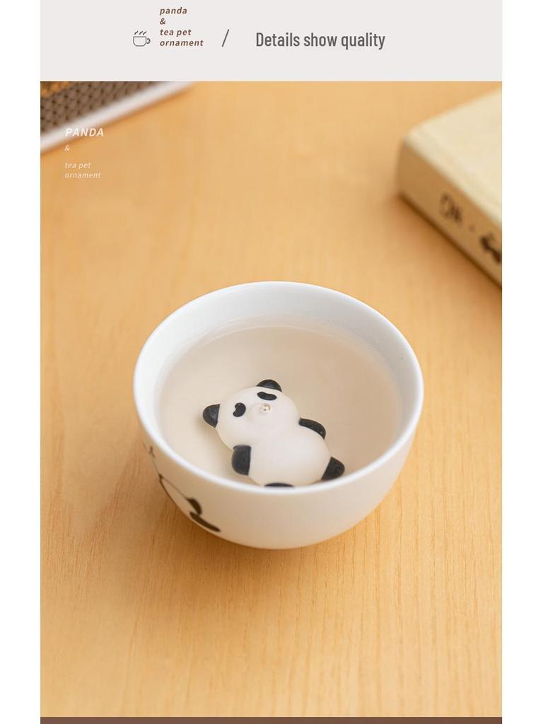Ceramic Panda Tea Pet Set: Blowing Bubbles Tasting Teacup
