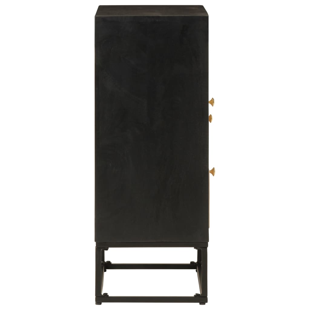 Sideboard Black 55 x 30 x 76 cm Solid Mango Wood and Iron