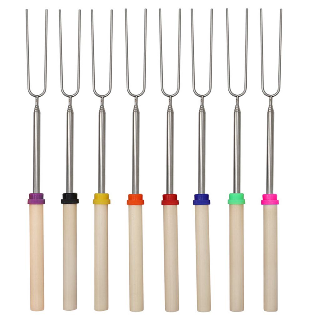 5/10/12pcs Adjustable Telescopic Barbecue Forks Metal Skewers Roasting Stick Suitable for Eating BBQ Dinner Dessert