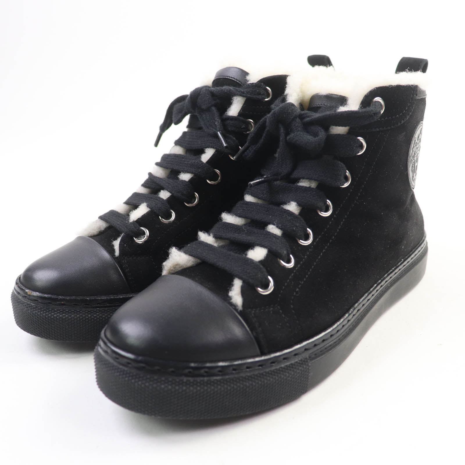 

Great HERMES High cut sneakers JIMMY black Suede leather Women 35.5 Used
