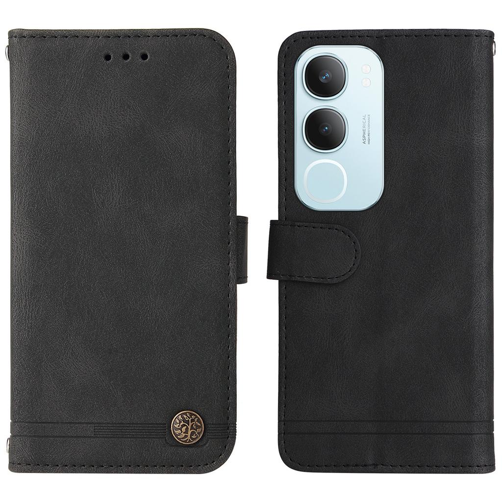 For Vivo Y29 5G/Y19s 4G Leather Wallet Cases Skin Touch Phone Cover Stand with Strap