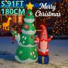 5.91FT Yard Party Decoration Inflatable Tree Gnome Elf Toy LED Light Xmas Supplies Home Decor Ornaments Christmas Holiday Gift