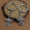 Stylish Guardian Angel Keychain Silver Metal Pendant Keyring Good Luck Charm Key Chain Cellphone Strap for Drivers