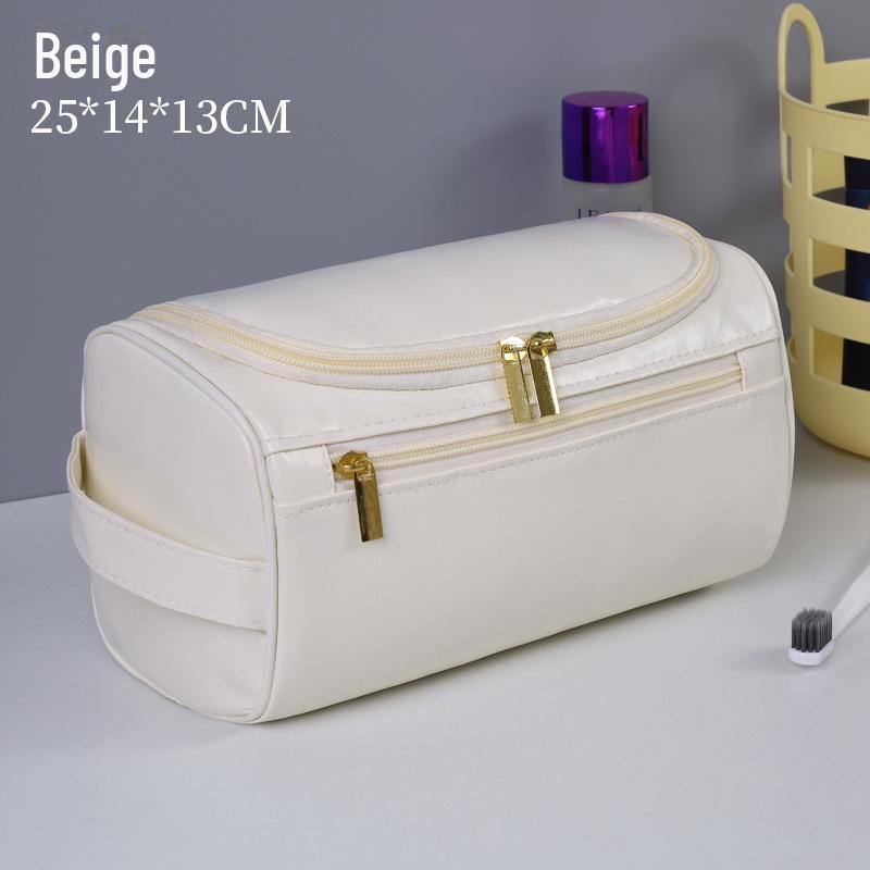 

Многофункциональная косметичка Cross-Border из искусственной кожи - большая, вместительная, водонепроницаемая Upgraded high-end PU бежевый