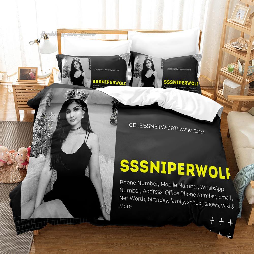 SSSniperWolf Bedding Set Single Twin Full Queen King Size Bed Set Aldult Kid Bedroom Duvetcover Sets Print Beautiful Sexy Girl