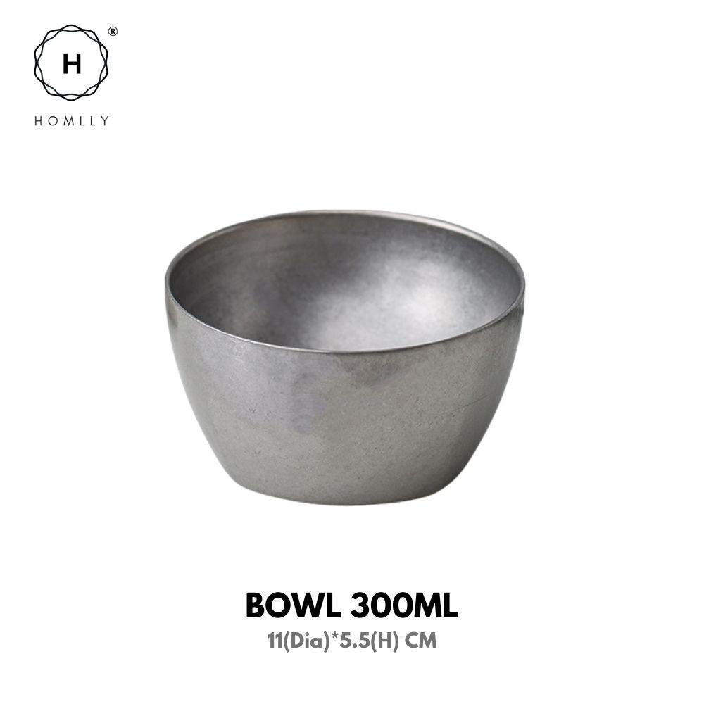 Homlly Tonii Flake Texture 304 Stainless Steel Dinner Salad Soup Bowl (X3PCS)
