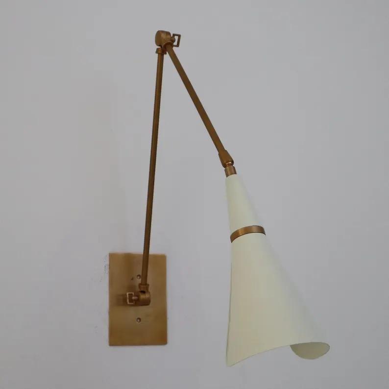 Mid-Century Modern Style Brass Wall Sconce, Adjustable Wall Lamp For Your Home