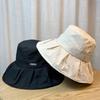 2024 New Style Fisherman Hat Women's Sunshade Hat Summer Seaside Black Uv Resistant Sun Hat