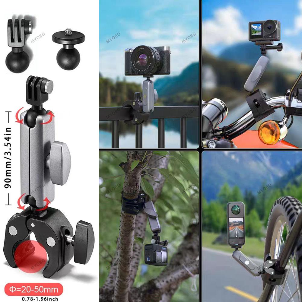 Motorcykel Actionkamera Fästesats för Gopro & Insta360 Tillbehör Hjälm Flexibel Självhäftande Hållare Styrklämma Fäste Stativ