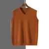 Men Sleeveless Knit V Neck Solid Pullover Vest