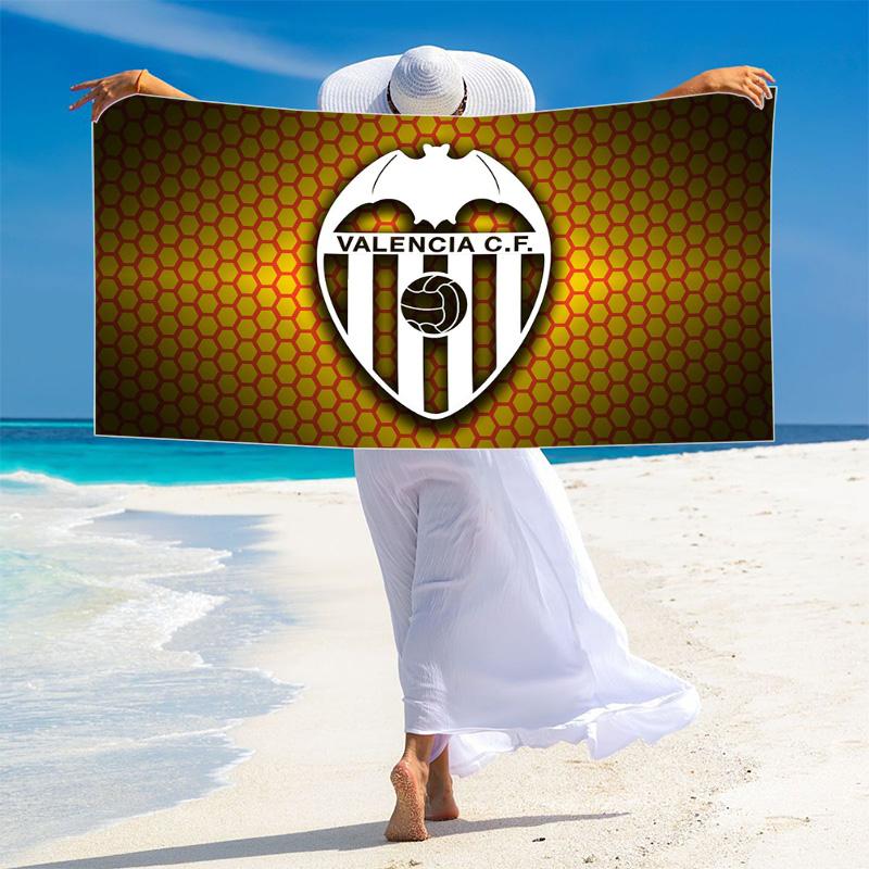 Valencia CF Logo Print Beach Towel, Large Soft Quick Dry Towel for Beach Camping Swimming
