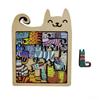 Colorful 13 Cute Cat Puzzle Wooden Irregular Panel Cartoon Animal Cat Tangram High Difficulty Puzzle Children's Toy Gift