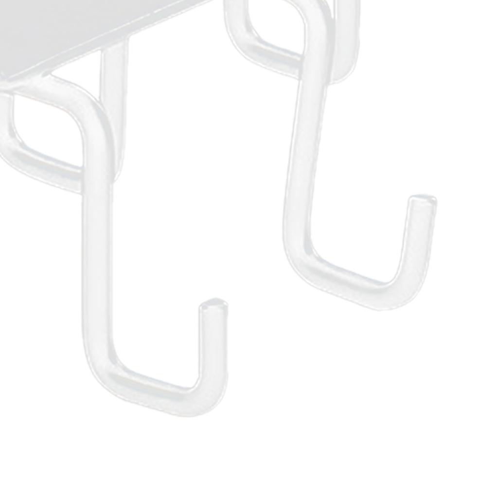 Kitchen Utensil Holder Hanger Iron Double Row Hook Spoon Shovel Shelving for Restaurant White