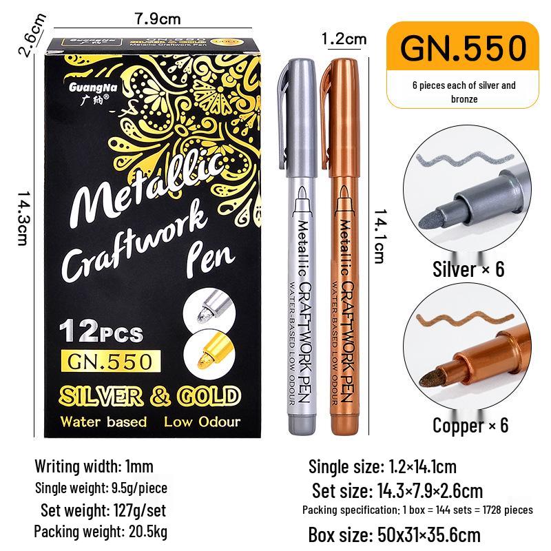 Metallic Color Craft & Graffiti Soft Tip Pen - 550B Signature & Sealing Wax DIY Marker