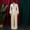 Chic and Comfortable European and American Style V-neck Tie-back Pressed Pleated Plus Size Jumpsuit for Women In Summer