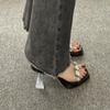 Women Summer High Heel Sandals 2025 New Outdoor Transparent Rhinestone Platform Shoes Fairy Sexy Crystal Chunky Heel Sandals