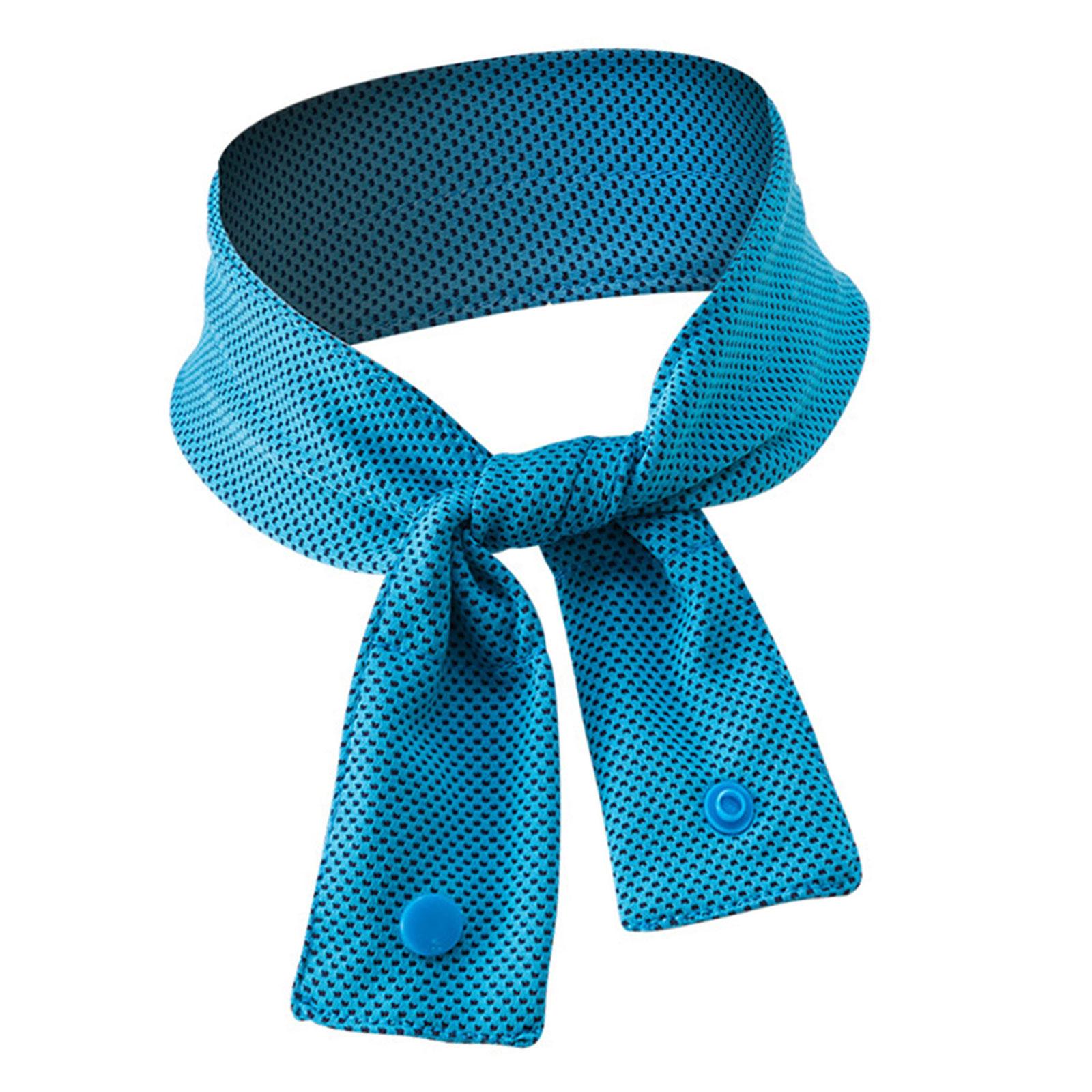 

Многоразовый охлаждающий шарф для спорта, активного отдыха, мгновенное ощущение прохлады, обертывание для шеи, легкий нейлон с охлаждающими бусинами синий