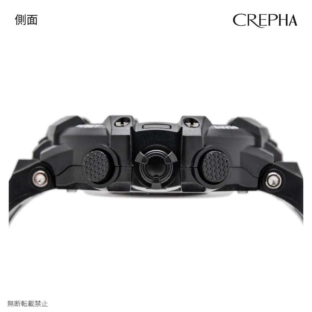 CREPHA Digital Urethane Men's Wristwatch, Waterproof, Stopwatch, Strap, Black, TE-D281-BK