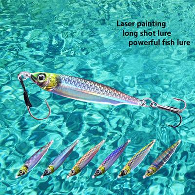 10G-80G Slow Jig Metal Jigging Lures 3D Print Colors Artificial Bait Hard Fishing Lures Trout Tuna Bass Shore Casting Spoon Bait