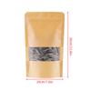 10pcs Kraft Paper Bags Zip Lock Brown With Window Stand Up Resealable Grip