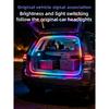 4M Car Trunk LED Strip Light RGB Rainbow Dynamic Chasing Light Universal Auto Trunk Decoration Exterior Interior LED Light 12V