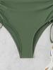 Women's 2026 Solid Color Drawstring Waist One-Piece Swimsuit - New Fashion Trends In Europe and America