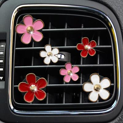 6Pcs/Set Car Outlet Vent Perfume Clips Freshener Air Conditioning Aromatherapy Small Daisy Interior Decoration Supplies Gifts