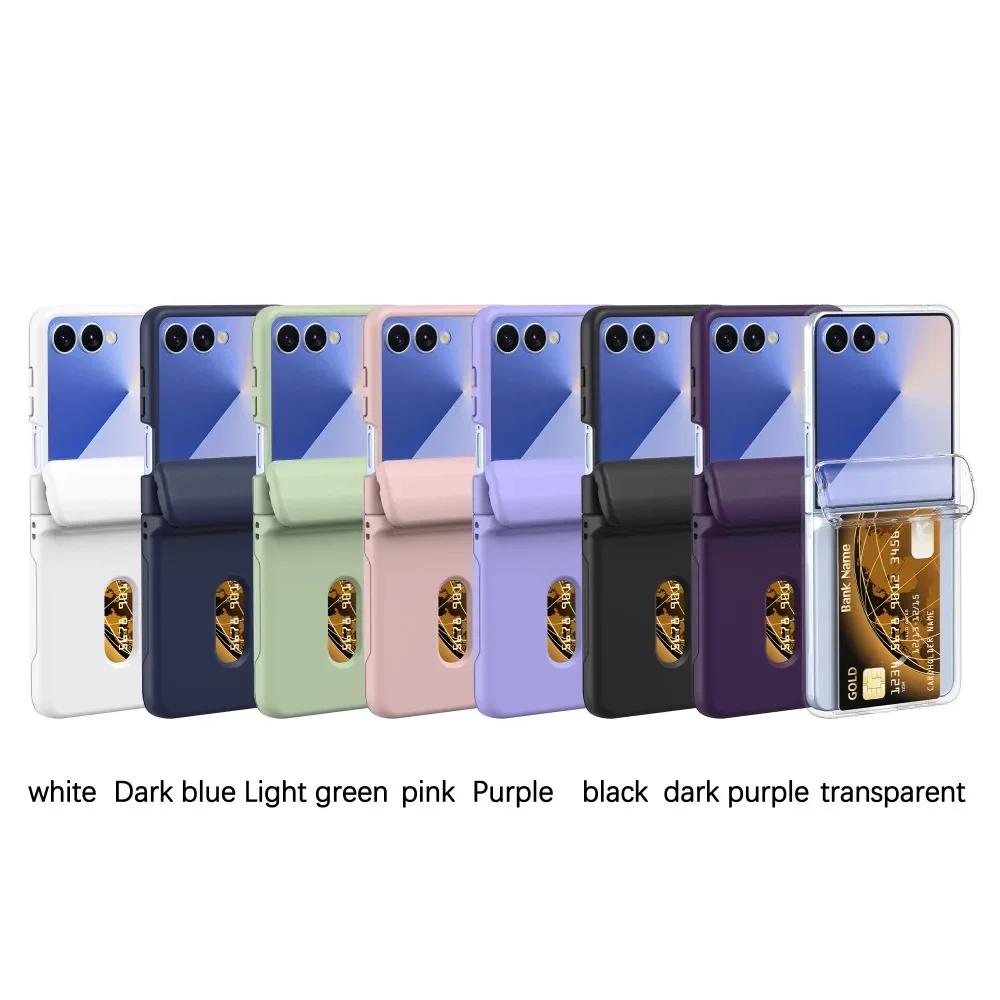 Huidachtig Harde Schaal met Scharnierbescherming Telefoonhoesje voor Samsung Galaxy Z Flip 7 Flip7 5G Kaarthouder Beschermhoes