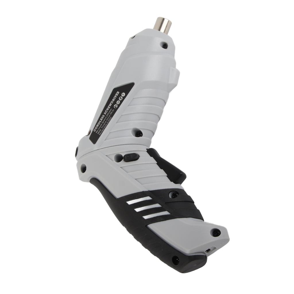 Elektrischer Schraubendreher Wiederaufladbar Akku mit 2 Stück Bit Werkzeugset Kit zum Bohren Reparieren Weiß