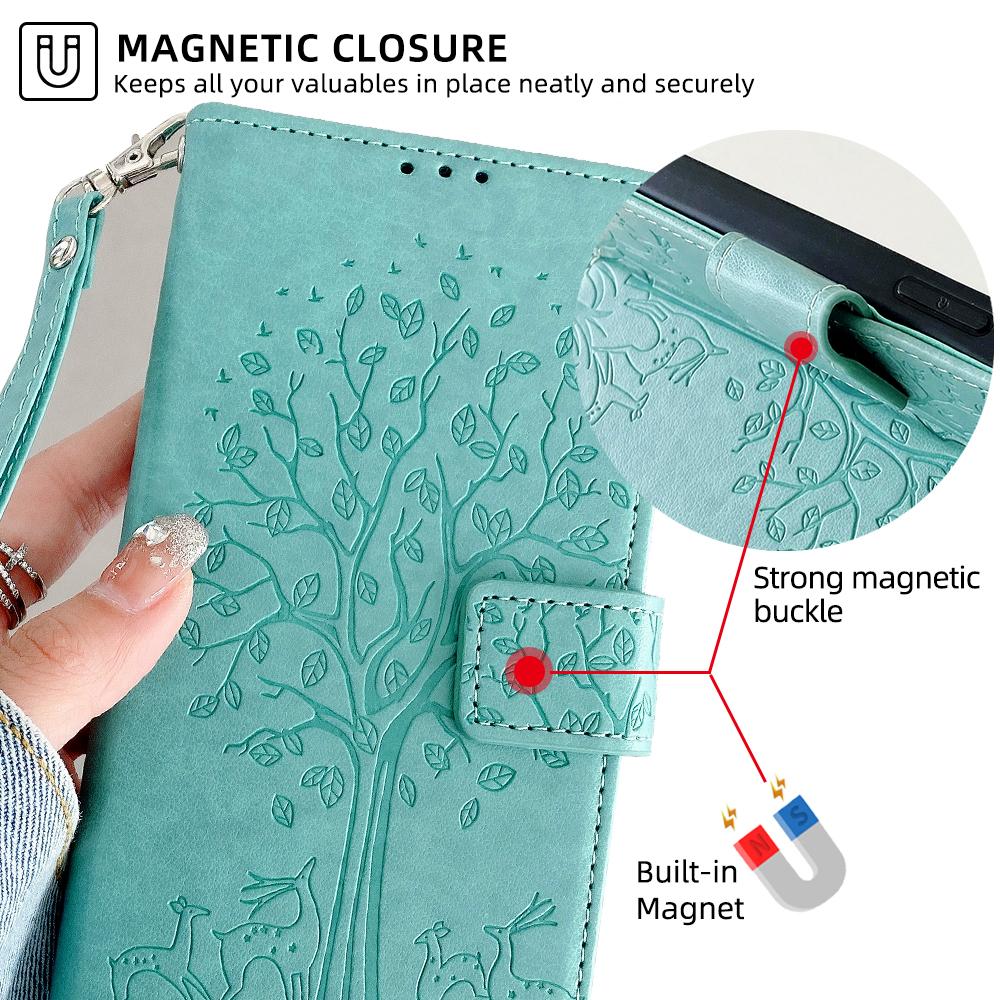 For Infinix Note 40 Pro 5G Case Tree Imprinted Stand Leather Wallet Phone Cover