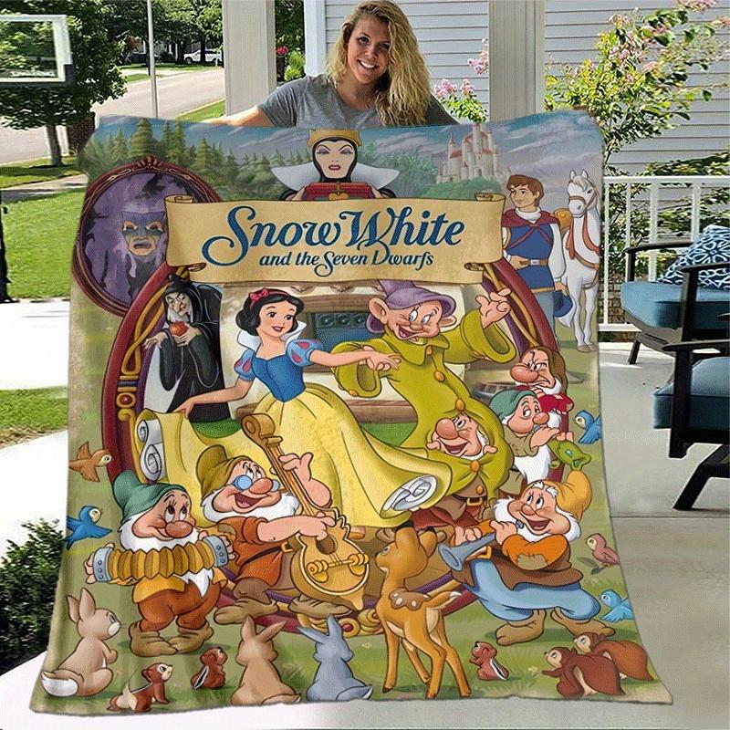 1 Stück Schneewittchen Druckdecke - Weiche Ganzjahres-Kuscheldecke für Wohnzimmer, Schlafzimmer, Personalisiertes Geschenk mit entzückendem Cartoon-Design