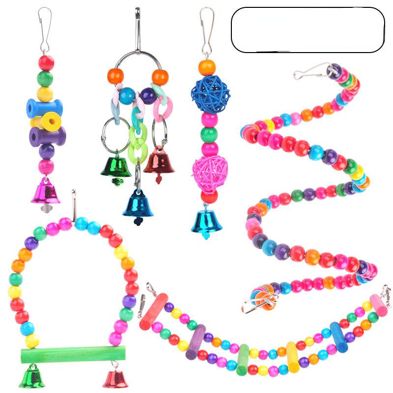 

Набор игрушек для птиц, жевательные игрушки для попугая, качели, подвесной мост, игрушечная станция, комбинированный набор палок, игрушки, аксессуары для клеток для птиц C