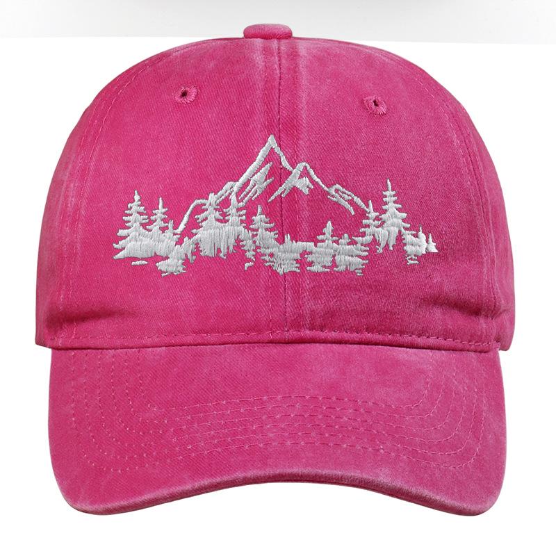 TEMU Mountain Forest Embroidered Flat Cap: Men's Outdoor Hiking & Fishing Hat, Women's Baseball Cap