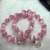 Pink Gypsum Cat's Eye Bracelet: Natural Stone with Benefits