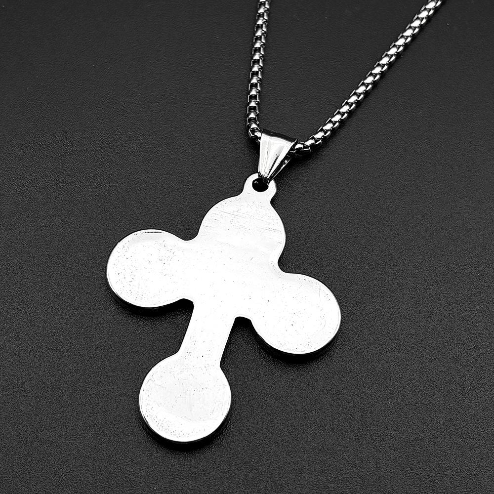 Catholic Saint Benedict Medal Crystals Cross Pendant Necklace for Women Men Gold Color Stainless Steel San Benito Chain Jewelry